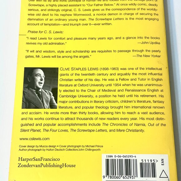 5/$25 item 💙 C. S. Lewis "The Screwtape Letters" Paperback Book - Picture 3 of 4